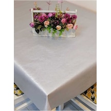 Elyaflı Pvc Muşamba - Desenli Silinebilir Masa Örtüsü 02mrl76c Gri