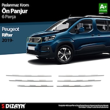 S-Dizayn Peugeot Rifter Krom Ön Panjur 6 Prç. 2019 ve Üzeri