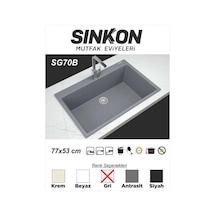 Sinkon Gri Granit Eviye 77 x 53 - Sg70B - Sinkon