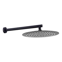 Fause Ankastre Duş Başlığı Borulu Oval Slim Metal 25 Cm Siyah Diğer