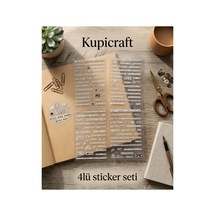 4 Sayfa Sticker Seti İngilizce Kelime-cümle Beyaz Font- Ajanda - Scrapbook - Journal - Planner - 927009021 Diğer