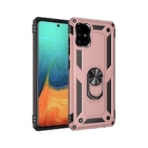 Galaxy  Uyumlu  A71 Kılıf Sofya Yüzüklü Silikon Kapak - Rose