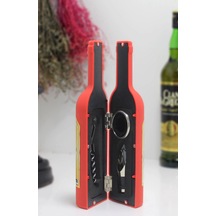 Şişe Tirbuşon Seti Küçük Kırmızı Alk2627 Çok Renkli