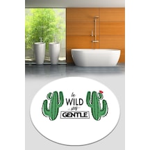 Gentle Çap Banyo Halısı Djt 140x140 cm, Banyo Halısı , Banyo paspası yıkanabilir Çok Renkli