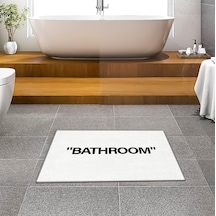 Evaşk Banyo Paspası İpeksi Kadifemsi Halı Yüzey Kaymaz Taban 40x60 BM01840B Beyaz