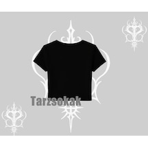 Startmore Startmore Babby Tee Tshirt Daruma Kedi Anime Baskılı Siyah