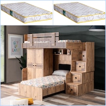 Setaymobilya Ranza, Natural Ranza Karyola 2 Kapaklı Dolap + 2 Comfort Yatak