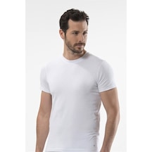 Cacharel 1307 O Yaka Kısa Kollu Erkek T-shirt - Beyaz Beyaz