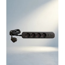 Akım Korumalı 4'lü Çoklu Priz 2 Usb Type-c Girişli