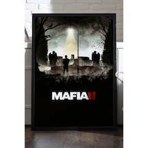 Mafia Siyah Ahşap Çerçeveli Poster, Dekoratif Oyun Duvar Tablosu
