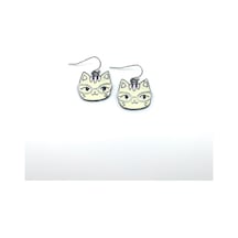 Tedz Collection Gözlüklü Kedi Pin Küpe Çok Renkli