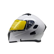 Kask Evo Marka Vizörlü Çeneden Açılır Açık Beyaz