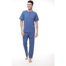 Pijadore 1411 Erkek Kısa Kollu Düğmeli Pijama Takım 001