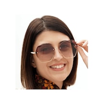 Sylvie Kahverengi Kristal Kadın Güneş Gözlüğü Çerçevesiz