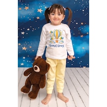 Pia Baby İsme Özel Erkek Çocuk Pijama Takımı %100 Pamuk Penye İsim Baskılı Kişiye Özel Çocuk Pijaması 20047s14pi Krem