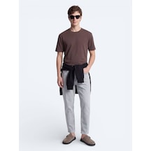 Kip Kahverengi Düz T-shirt