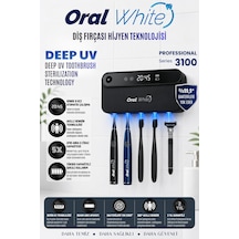 Oral White Professional Series 3100 Gerçek Uv-c Diş Fırçası Sterilizasyon Cihazı - Akıllı Sensörlü Siyah