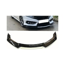 Dacia Sandero 2008-2012 Beyaz Şeritli Renkli Ön Ek Ön Lip Piona Black 4 Prç