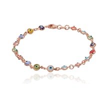 Emılıano Jewellery Silver 925 Ayar Gümüş Göz Boncuk Bileklik Gümüş - Rose Gold