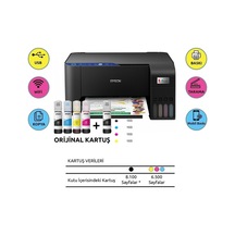 Epsonecotankl3250 Renkli Tanklı Yazıcı Baskı-tarama-kopya Usb,wifi + Epson 4x65ml+1 Mürekkep