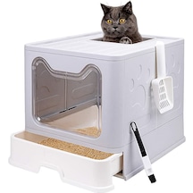 Optimal Çekmeceli Katlanabilir Kedi Tuvalet Kabı Koku Filtreli 50 x 42 x 44 CM