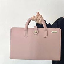 Dizüstü Bilgisayar Çantası, Modern Pembe Pvc Suni Deri Çanta, Ofis, Seyahat Ve Çalışma İçin Uygundur ,15.6/16 Diğer