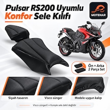 Motenar Pulsar Rs200 Konfor Sele Kılıfı Visco Ön Arka Set Siyah