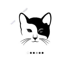 Siyah Beyaz Denge Kedi Sticker 17Cm