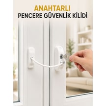Pencere Güvenlik Kilidi Kablolu Çocuk Emniyet Kilidi Anahtarlı Beyaz Pencere Kilidi Diğer