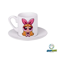 Powerpuff Girls Türk Kahvesi Fincanı 0161 Beyaz