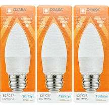 7w 50w 6500k Beyaz Işık E27 Duylu Mum Led Ampul, 3 Adet Diğer