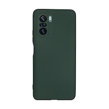 Xiaomi Poco F3 Kılıf Nano İçi Kadife Silikon - Koyu Yeşil Düz Renkli