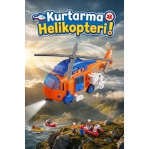 Sesli Ve Işıklı Kurtarma Helikopteri Turuncu - Pervaneli Eğitici Oyuncak Helikopter 21 Cm