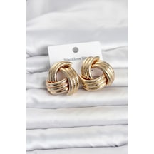 316l Çelik Gold Renk Sarmal Model Kadın Küpe - Çok Renkli