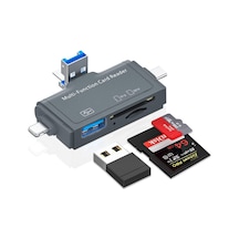 Usb Ligtning İphone İle Uyumlu - İpad İle Uyumlu Ve Type-c Girişli Kart Okuyucu Multi Otg Usb C