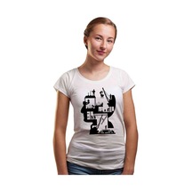 Silhouette Human Brain Engineering Kadın Beyaz Tshirt