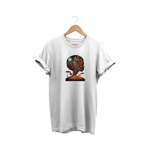 Afrika Baskılı Beyaz T-shirt Beyaz