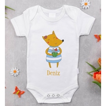 Bitmeyenkartus Bk Kids Isimli Bebek Body Zıbın - Model 21 Beyaz