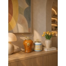 Dekoratif - Soft Sarı Mermer Şah Oval Yonca Gold
