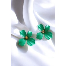 Mini Çiçek Küpe Yeşil - 753147038 Yeşil