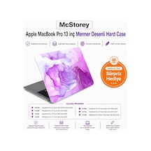 Macbook Pro 13 Mermer Desenli Kılıf A1706 A1708 A1989 A2159 A2251 A2289 A2338 M1 M2 Uyumlu Baskılı Kristal Sert Kılıf Koruyucu Kapak Açık Lila