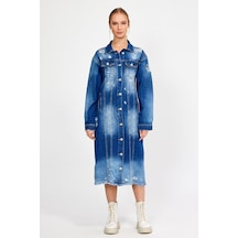 Alexander Gardi Özel Koleksiyon Düğmeli Denim Gömlek Elbise 3025 001