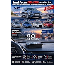 Ford Focus 2002-2026 Modeller İçin Obd2 Head Up Display Hayalet Gösterge Ekranı Ön Cam Hız Göstergesi