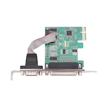 Dofolink Pcı-e Gen1 2.5gbps Çift Yönlü Kart, Wch Ch382l Çipi İle Rs-232 Db9 Seri Ve Db25 Paralel Yazıcı Portları, Windows/linux Desteği, Metal+pcb, Yeşil Çok Renkli