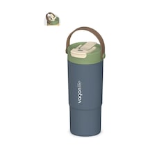 Tumbler Mug 660 Ml Tek Kapak Çift Kullanım Pipetli Rahat İçim Kulplu Paslanmaz Çelik Termos 110 Lacivert