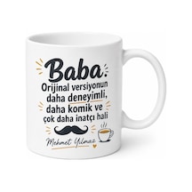 Baba Versiyonu Yazılı Eğlenceli Kupa Bardak Babalar Günü Hediye Beyaz
