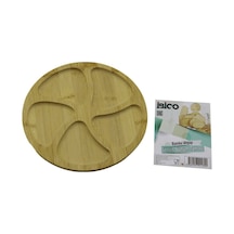 Yuvarlak 5 Bölmeli Ahşap Bambu Servis Sunum Tepsi - Tahtası 20 X 1.4cm Go-53-vice 01604 Çok Renkli