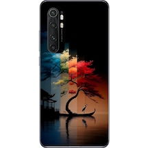 Xiaomi Mi 10 Lite Uyumlu Dört Mevsim Ağaç Baskılı Silikon Kılıf Renkli