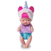 Yucama 12cm Uyku Bebek Bebek Çeşitli Stil Sevimli Hayvan Bebek Simüle Yeniden Doğmuş Bebek Diy Oyuncak Çocuk Hediyesi - Mor Mavi