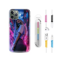 Apple Uyumlu iPhone 13 Pro Max Kılıf Kablo Koruyuculu Mask Girl 1659